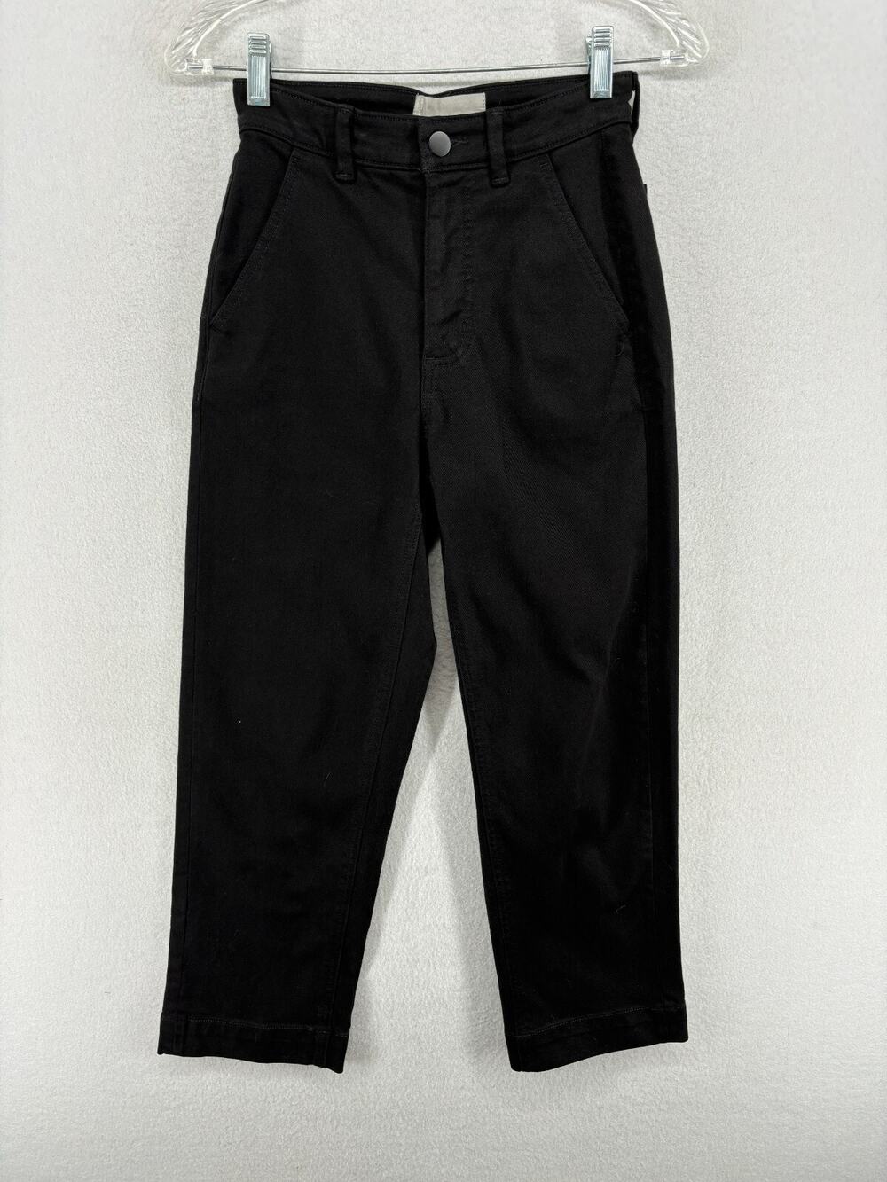 EVERLANE Jeans Womens 0 The Straight Leg Crop Short Denim Stretch Cotton Black